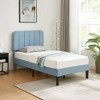 VECELO Velvet Upholstered Platform Bed Frame with Adjustable Headboard, Sturdy Wood Slat Support, No Box Spring Required - 3 of 4
