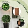 24 Inch Artificial Topiary Boxwood Ball Trees, Set of 2 UV Resistant Plants,Faux Boxwood with 6"x5" Pots for Front Porch, Indoor Walkway - 4 of 4