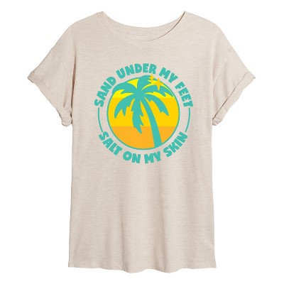 Women's - Instant Message - Sand Under My Feet Oversized Graphic T-Shirt