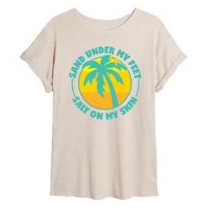 Women's - Instant Message - Sand Under My Feet Oversized Graphic T-Shirt - 1 of 4