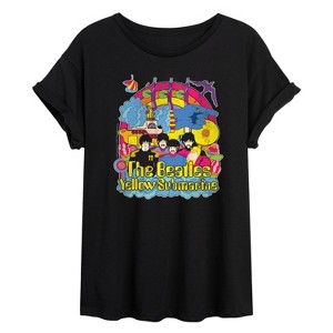 Women's - The Beatles - Vintage Yellow Submarine Oversized Graphic T-Shirt - 1 of 4