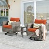 XIZZI Patio Outdoor Swivel Rocking Chairs Set of 2 with Side Table, 3 Pieces PE Rattan Wicker Patio Bistro Set with 360 Degree Rotation Chairs - 3 of 4