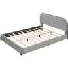 Streamdale Queen Size Velvet Upholstered Platform Bed,Solid Frame and Stylish Curve-shaped Design, Gray - 4 of 4
