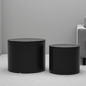 18.9" No-Assembly Round Coffee Tables (Set of 2) - 1 of 4