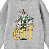Elf Doodle on Buddy With Title Logo Youth Heather Gray Crew Neck Sweatshirt - 2 of 2