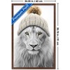 Trends International Sasha - Lion In Winter Framed Wall Poster Prints - 3 of 4