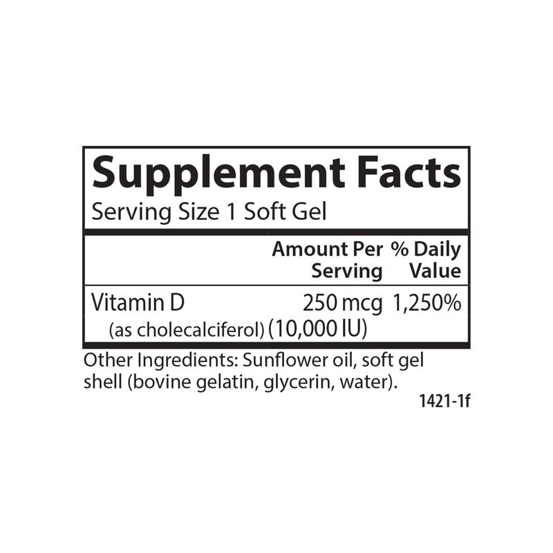 Carlson - Vitamin D3 10000 IU (250 mcg), Cholecalciferol, Immune Support, 5 of 6