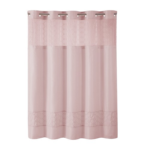Solid Shower Curtain Pink Hookless, Solid Fabric Shower Curtain