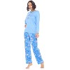 Casual Nights Women's Jersey Knit Long-Sleeve Top and Mircro Fleece Bottom Pajama Set - 2 of 4
