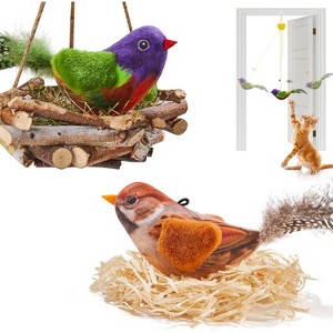 Potaroma Chirping Bird Cat Toys Pack of 2 Catnip SilverVine - 1 of 3