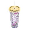 Best Nana Ever Purple Salem Floral 24 Ounce Straw Tumbler with Goldtone Lid - 3 of 4