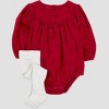 Carter's Just One You®️ Baby Girls' Printed Romper with Tights - Red - image 2 of 4