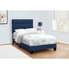 Monarch Specialties Bed Twin Size Upholstered Bedroom Frame Only Youth Teen Juvenile Blue Velvet Transitional - 2 of 4