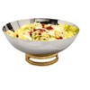 Classic Touch 6" Stainless Steel Bowl with Gold Loop Base - 2 of 3