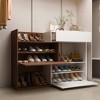 FUFU&GAGA Shoe Cabinet White Patchwork Brown Expandable Structure Design - 2 of 4