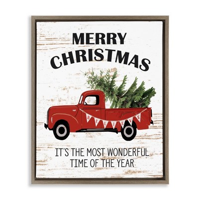 Stupell Industries Christmas Most Wonderful Time Vintage Truck, 17" x 21"