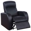 Leather Recliner with Cup Holder, Contemporary Upholstered Chair - 3 of 4