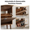 ORRD Medieval Modern Shoe Cabinet, 31.5" Walnut Fence Design with 2 Flip Drawers, Ideal for Corridors & Entrances - 4 of 4