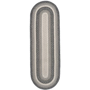 Earth Rugs Gray, Sand & Ivory Oval Braided Rug – Handcrafted Rustic Accent - 1 of 1