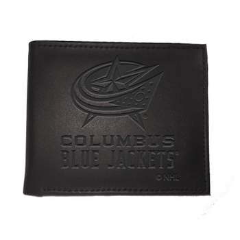 Evergreen NHL Columbus Blue Jackets Black Leather Bifold Wallet Officially Licensed with Gift Box