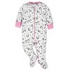 Onesies Brand Baby Girls' Long Sleeve Footed Sleepers, 4-pack - 2 of 4