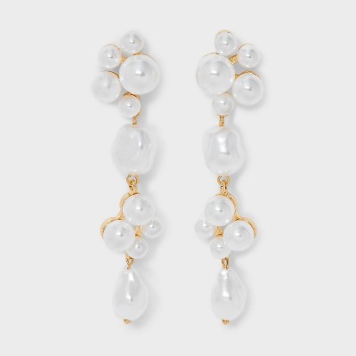 Pearls Drop Earrings - A New Day™ Ivory