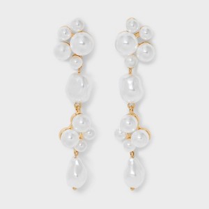 Pearls Drop Earrings - A New Day™ Ivory - 1 of 3