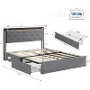 Full Size Bed Frame with 4 Storage Drawers and Charging Station, Upholstered Velvet Platform Bed Frame with Storage Headboard - 4 of 4