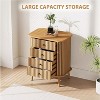 Nasitip 4 Drawer Dressers, Nightstand for Bedroom, Boho Wicker Dresser with Handles and Wood Legs for Living Room Hallway - 4 of 4