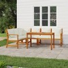 vidaXL Acacia Wood 5 Piece Patio Dining Set – Modular Outdoor Furniture Design, Practical Table Space, Comfortable Cushions, Rustic Charm, Oil Finish - 2 of 4