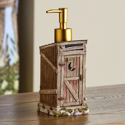 Lakeside Outhouse Shaped Mechanical Soap or Lotion Hand Pump for Indoors