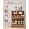 VASAGLE Shoe Cabinet 2 Flip Doors, 3 Tier Shoe Rack, witth 1 Open Compartment, Adjustable and Removable Divider, for 11-16 Pairs Shoes, Rustic Brown - 4 of 4