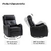 Flavio Genuine Leather Swivel Rocker Recliner with nailhead trims for living room | ARTFUL LIVING DESIGN - 3 of 4