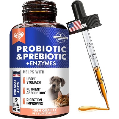 Beloved Pets Probiotics & Prebiotics with Enzymes Supplement for Dogs and Cats, Digestive Gut Flora Health Supports 2 Oz  - 1 Pack