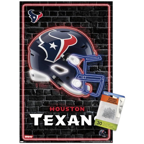 Trends International Nfl Houston Texans - Helmet 15 Unframed Wall Poster  Print Clear Push Pins Bundle 22.375 X 34 : Target