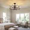 Ludomide 35" Crystal Chandelier Ceiling Fan, Vintage Flush Mounted Caged Fandelier for Bedroom, Dining Room, Living Room, Kitchen-Antique Bronze - 3 of 4
