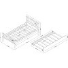 NicBex Twin Bed with Trundle,Wood Platform Bed Frame with Headboard and Footboard for Small Living Space - 3 of 4