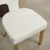 PAGED Dining Chairs Set of 2 Chenille Fabric Kitchen Chairs with Golden Stainless Steel Plating Legs and Copper Nails Around for Living Room - 3 of 4