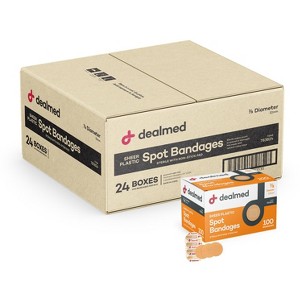 Dealmed 7/8" Sheer Spot Adhesive Bandages with Non-Stick Pad, Latex Free Wound Care - 1 of 4