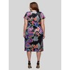 24seven Comfort Apparel Plus Size Black Paisley Knee Length Short Sleeve Faux Wrap Dress - 3 of 4