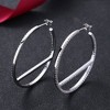 14k Gold and Sterling Silver J Hoop Earrings with crystals from Swarovski - 4 of 4