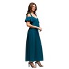 Maternity Cold Sholder Ruffle Sleeve A-Line Maxi Dress - 24seven Comfort Apparel™ - 2 of 4
