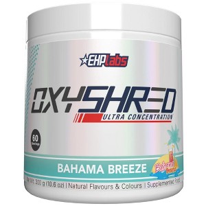EHPlabs OxyShred Thermogenic Fat Burner - Pre-Workout Powder w/ L-Glutamine, L-Carnitine, Metabolism Booster, Weight Loss, Bahama Breeze, 60 Servings - 1 of 4