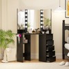 Tangkula Corner Makeup Vanity Desk Makeup Dresser Table with 4 Color Lighting - 3 of 4