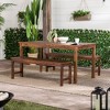 3pc Acacia Wood Simple Patio Dining Set - Saracina Home - 2 of 4