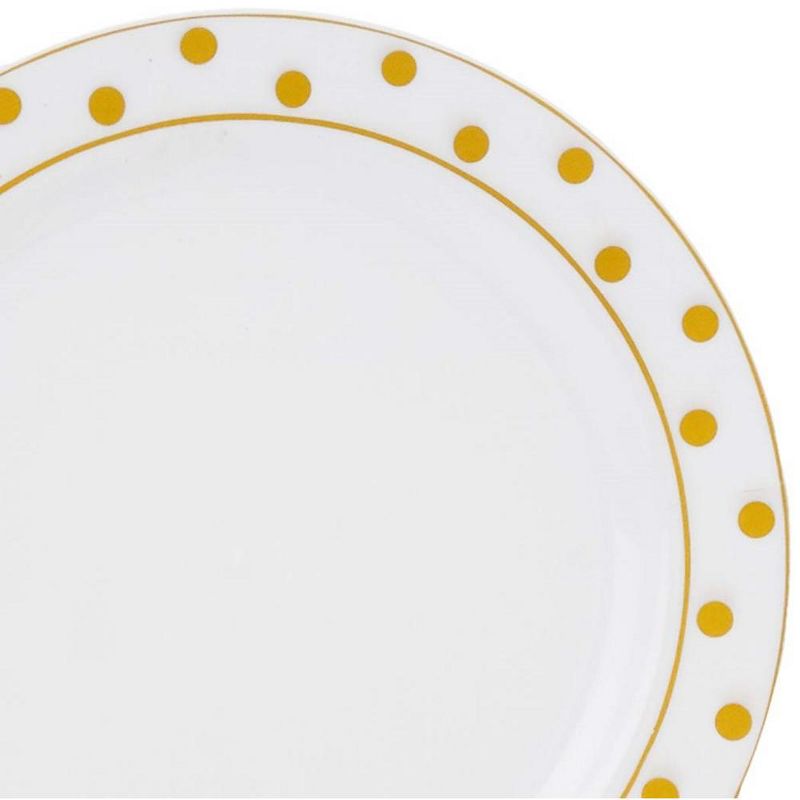 Silver Spoons Elegant Disposable Plastic Plates for Party, Heavy Duty Gold Salad Plates - 7.5", (20 PC) - Charming Dots Collection, 3 of 4