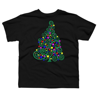 Boy's Design By Humans Doodle Christmas Tree By DesignsbyDarrin T-Shirt