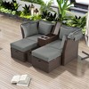 YOOCOZZ 2-Seater Outdoor Daybed with Foldable Awning & Cushions - 2 of 4