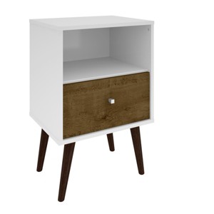 ChicFurnit Nightstand Modern Storage Table with Drawer for Bedroom Organization, White, 24.61"*17.52"*6.5" - 1 of 4