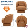 Swivel Barrel Accent Chair, 360° Teddy Fabric Upholstered Armchair with Striped Backrest & Plush Padding, Comfy Round Lounge Chair - 2 of 4